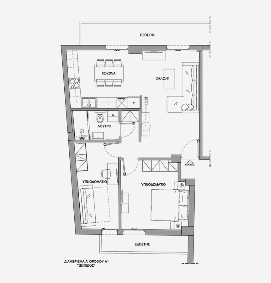 La Larissa Luxury Apartments Peneus מראה חיצוני תמונה